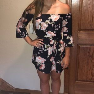 Navy Blue Flower Dress